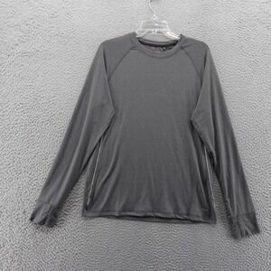 Motion Lights Out Crew Mens Small Gray Long Sleeve Athletic Shirt NEW